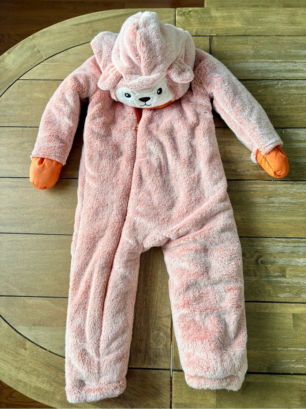 Baby Bunting Pram Suit Plush Orange Lamb Hooded One-Piece WARM
